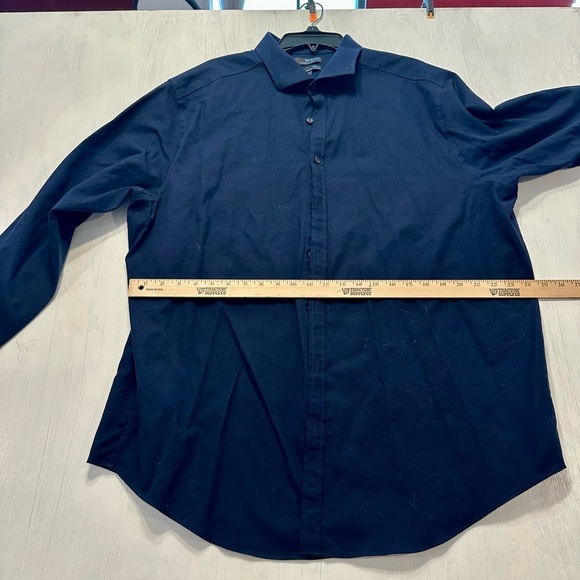 Murano Ultimate Modern Comfort Dress Shirt 2XB Navy Blue Stretch Cotton Blend - Picture 4 of 8